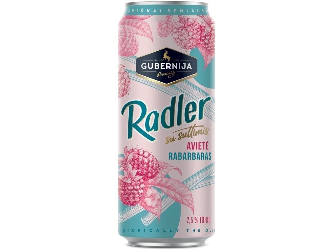 Alaus kokteilis Gubernija Radler avietė rabarbaras skard. 0,5 l Alaus kokteilis Gubernija Radler avietė rabarbaras skard. 0,5 l
