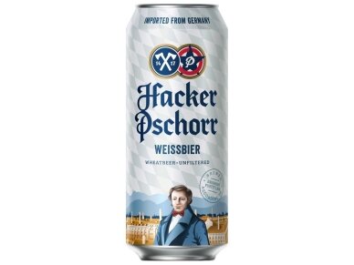 Alus Hacker Pschorr Weissbier skard. 0,5 l Alus Hacker Pschorr Weissbier skard. 0,5 l