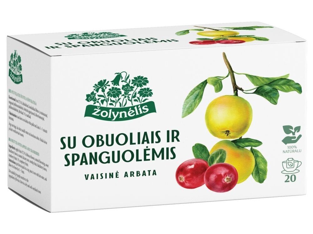 Arbata Žolynėlis su obuoliais ir spanguolėmis 20 pak.