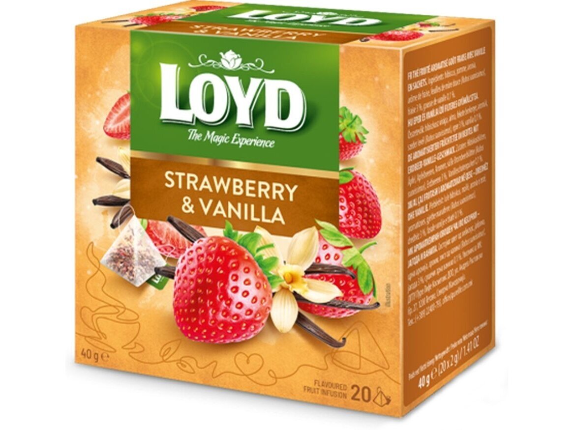Arbata Loyd braškių ir vanilės 20 pak.