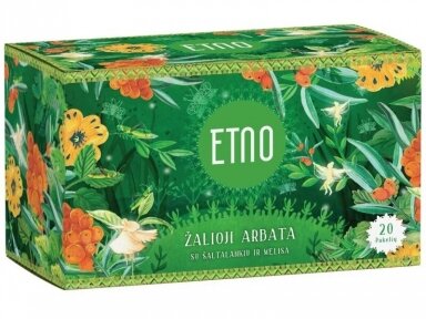 Arbata Etno žalioji su šaltalankiu ir melisa 20 pak.
