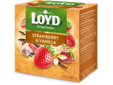 Arbata Loyd braškių ir vanilės 20 pak.