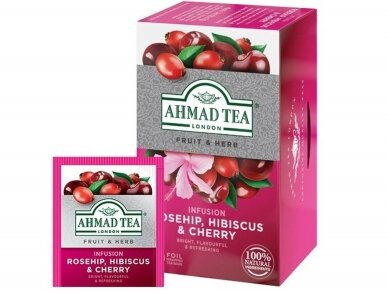 Arbata Ahmad Rosehip Hibiscus & Cherry 20 pak. Arbata Ahmad Rosehip Hibiscus & Cherry 20 pak.