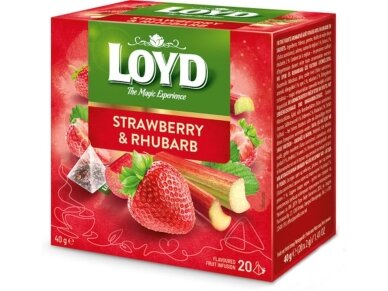 Arbata Loyd braškių ir rabarbarų 20 pak. Arbata Loyd braškių ir rabarbarų 20 pak.