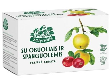 Arbata Žolynėlis su obuoliais ir spanguolėmis 20 pak. Arbata Žolynėlis su obuoliais ir spanguolėmis 20 pak.