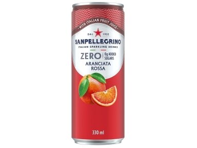 Gėrimas Sanpellegrino Zero Aranciata Rosso skard. 0,33 l