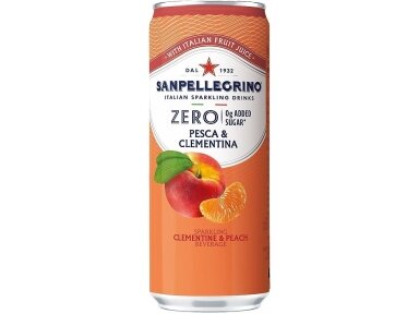 Gėrimas Sanpellegrino Zero Peach Clementine skard. 0,33 l