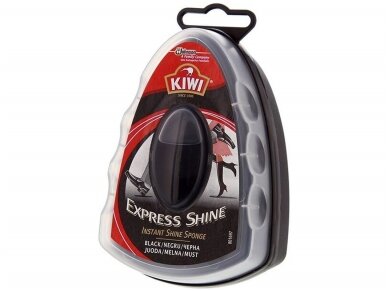 Juoda silikoninė batų kempinėlė Kiwi Express Shine 1 vnt