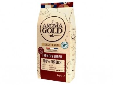 Kavos pupelės Aroma Gold Craft Farmers Brazil 1 kg