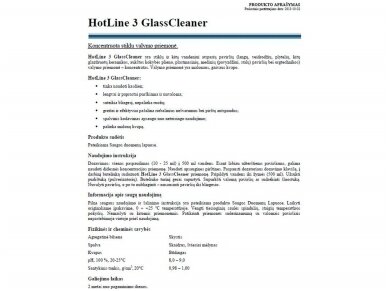 Koncentruotas stiklų valiklis HotLine 3 Glass Cleaner 1 l 1 Koncentruotas stiklų valiklis HotLine 3 Glass Cleaner 1 l 1