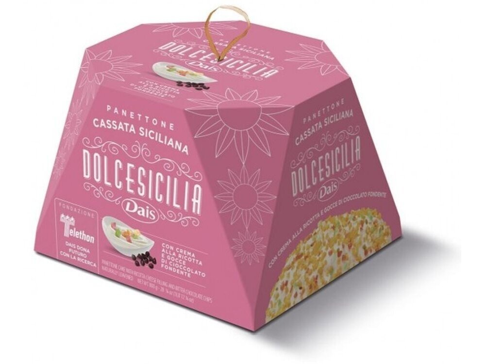 Pyragas Panettone Dais su rikotos kremu ir šokolado gabaliukais 800 g Pyragas Panettone Dais su rikotos kremu ir šokolado gabaliukais 800 g