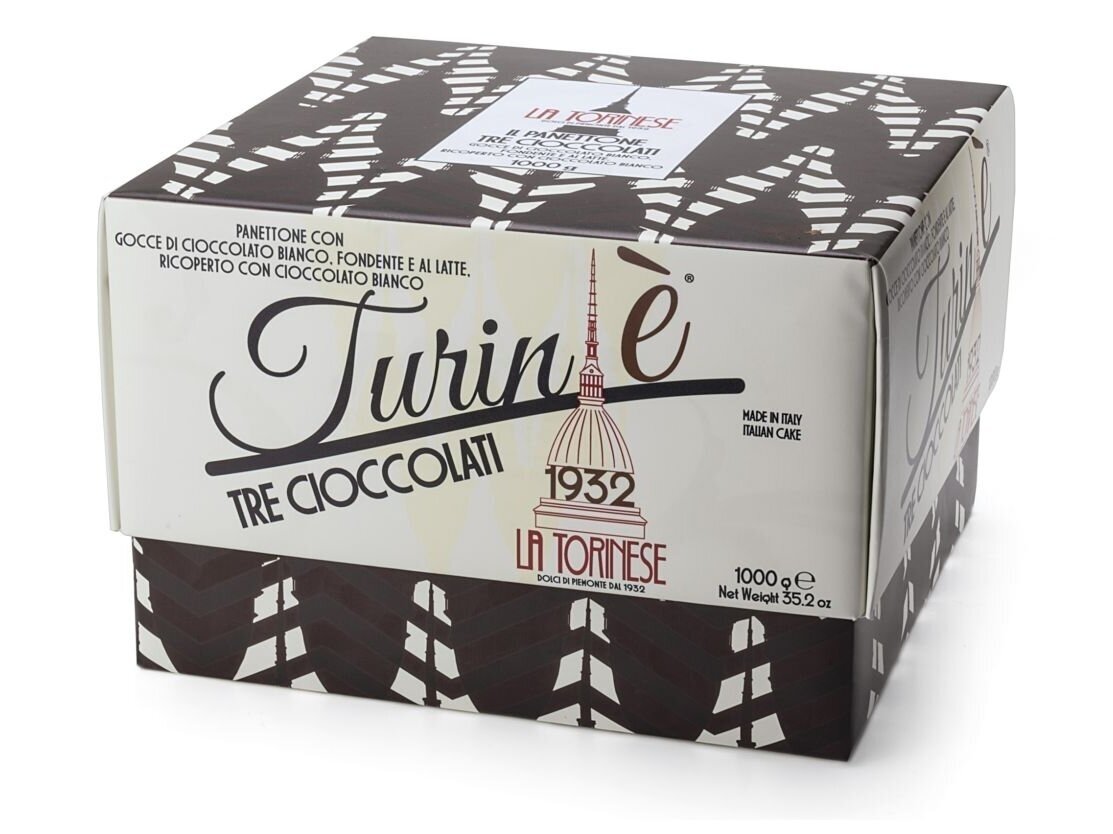 Pyragas Panettone La Torinese su trijų rūšių šokoladu 750 g Pyragas Panettone La Torinese su trijų rūšių šokoladu 750 g