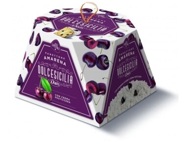 Pyragas Panettone Dais su vyšniomis ir plikytu kremu 800 g
