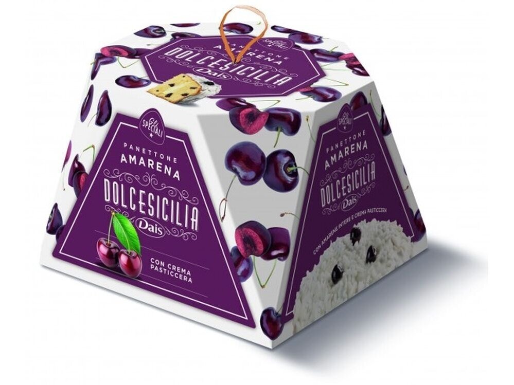 Pyragas Panettone Dais su vyšniomis ir plikytu kremu 800 g