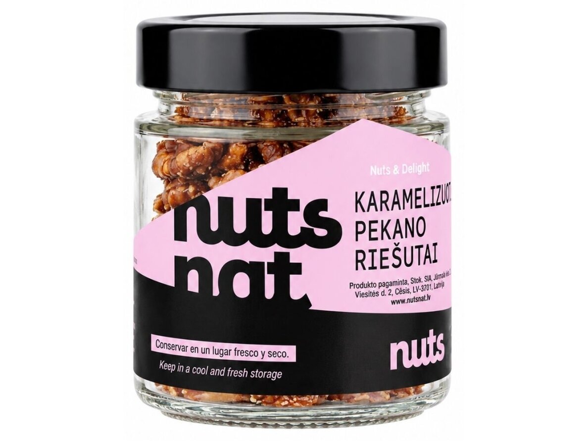 Riešutai Pekano karamelizuoti stiklas 100 g
