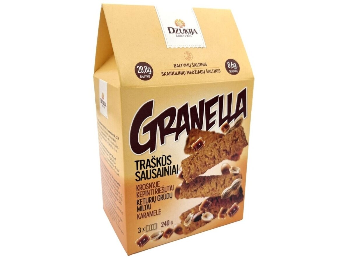 Sausainiai Granella su riešutais ir sūria karamele 240 g Sausainiai Granella su riešutais ir sūria karamele 240 g
