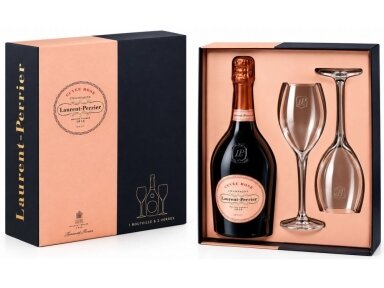 Šampanas Laurent Perrier Rose Brut su taurėm 0,75 l