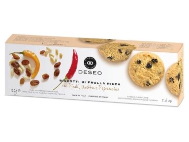 Sausainiai sviestiniai Deseo su kedro riešutais razinomis ir čili pipirais 160 g