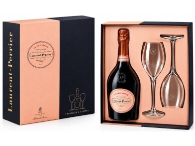 Šampanas Laurent Perrier Rose Brut su taurėm 0,75 l Šampanas Laurent Perrier Rose Brut su taurėm 0,75 l