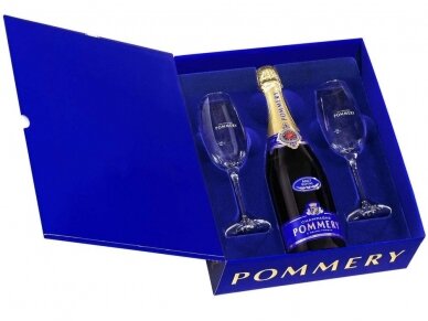 Šampanas Pommery Brut Royal su taurėm 0,75 l
