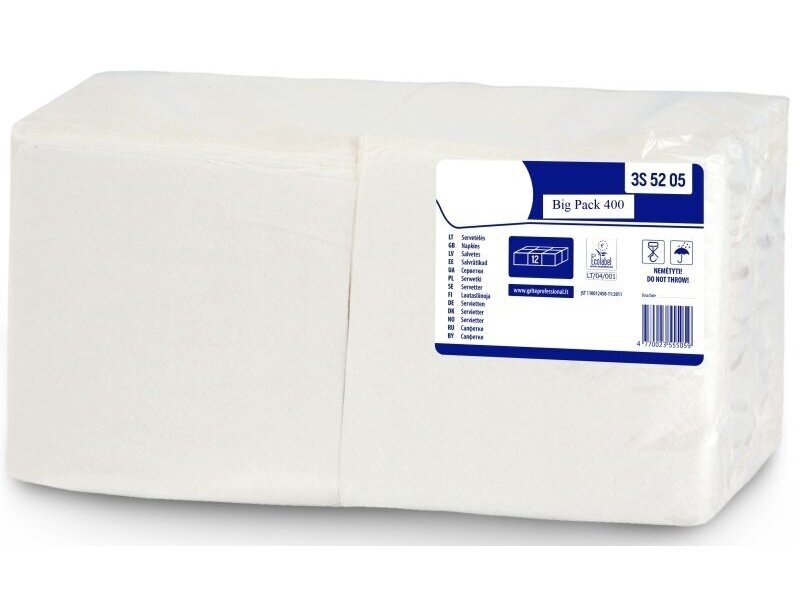 Servetėlės Big-pack baltos 400 vnt