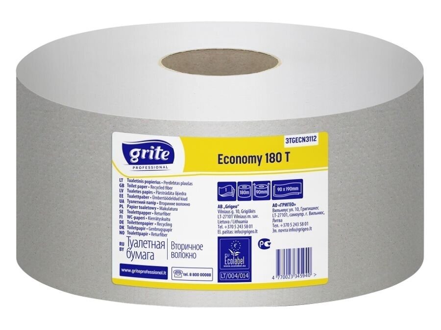 Tualetinis popierius Grite Economy 180T Tualetinis popierius Grite Economy 180T