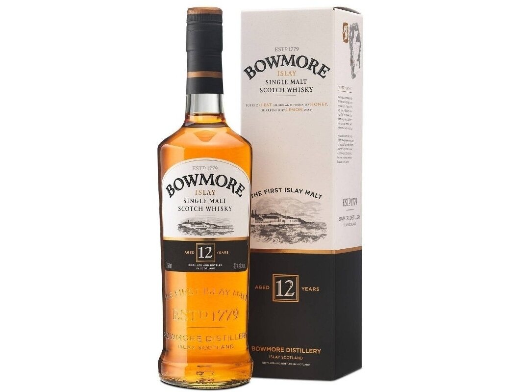 Viskis Bowmore 12 YO su dėž. 0,7 l Viskis Bowmore 12 YO su dėž. 0,7 l