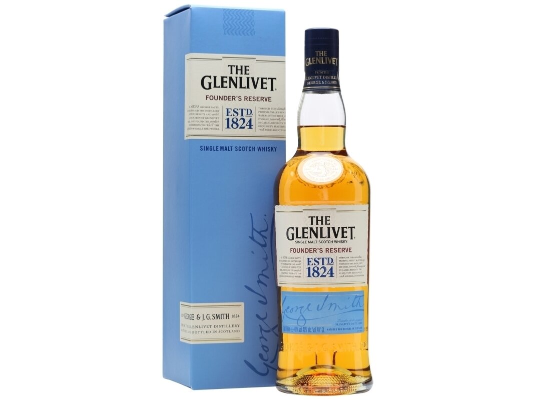 Viskis Glenlivet Single Founder's Reserve su dėž. 0,7 l