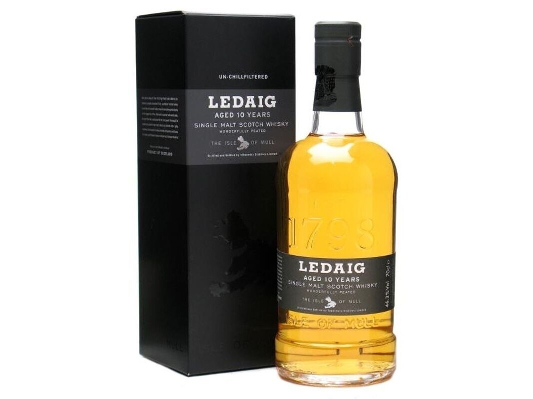 Viskis Ledaig Single Malt 10 YO su dėž. 0,7 l Viskis Ledaig Single Malt 10 YO su dėž. 0,7 l