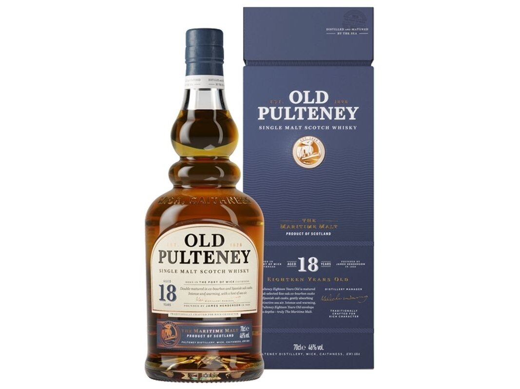Viskis Old Pulteney 18 YO Single Malt su dėž. 0,7 l Viskis Old Pulteney 18 YO Single Malt su dėž. 0,7 l