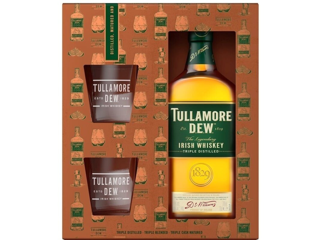 Viskis Tullamore D.E.W. su taurėm 0,7 l Viskis Tullamore D.E.W. su taurėm 0,7 l