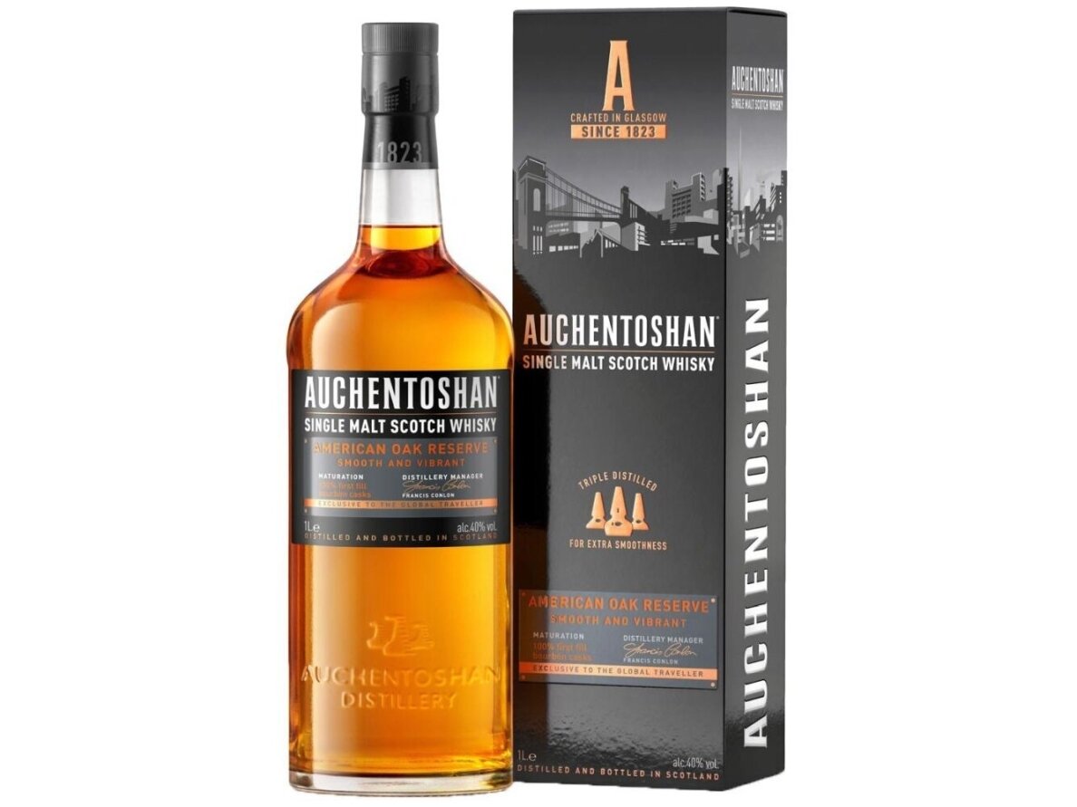 Viskis Auchentoshan American Oak su dėž. 1 l Viskis Auchentoshan American Oak su dėž. 1 l