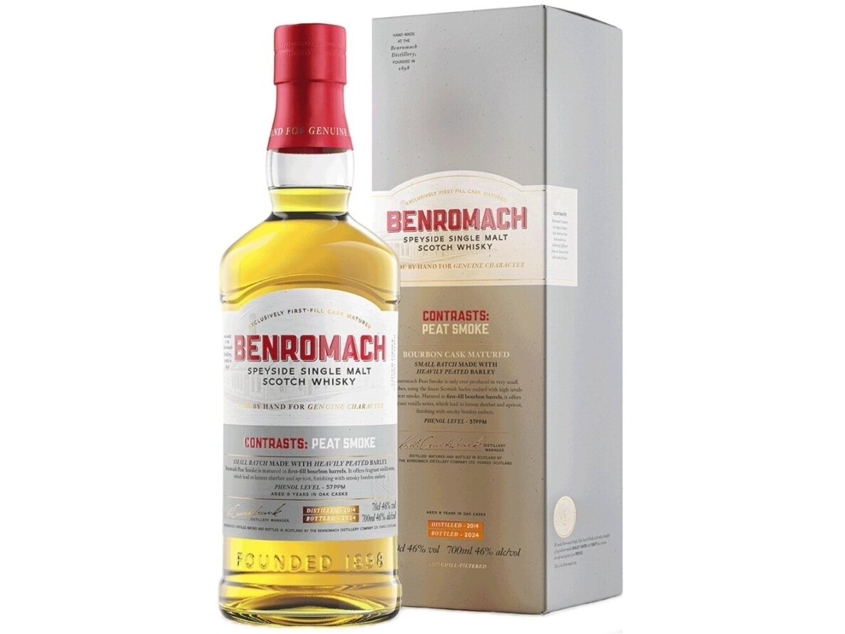 Viskis Benromach Peat Smoke Bourbon Cask su dėž. 0,7 l