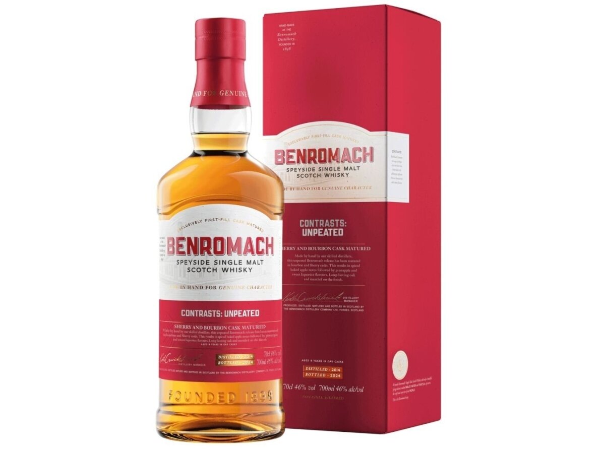 Viskis Benromach Unpeated Bourbon & Sherry Cask su dėž. 0,7 l Viskis Benromach Unpeated Bourbon & Sherry Cask su dėž. 0,7 l
