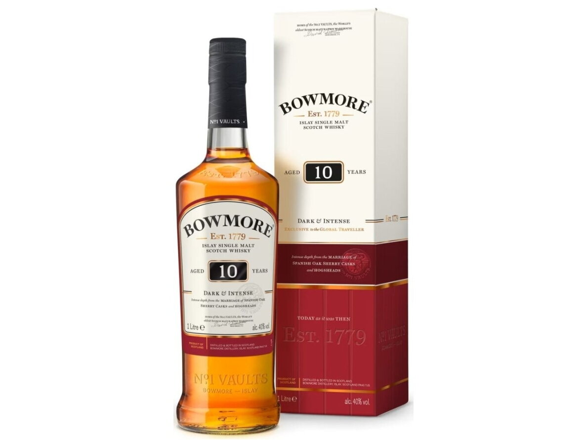 Viskis Bowmore 10 YO su dėž. 1 l Viskis Bowmore 10 YO su dėž. 1 l