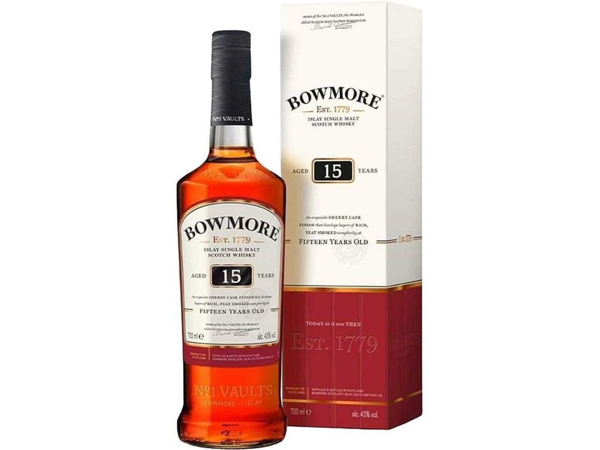 Viskis Bowmore 15 YO su dėž. 0,7 l