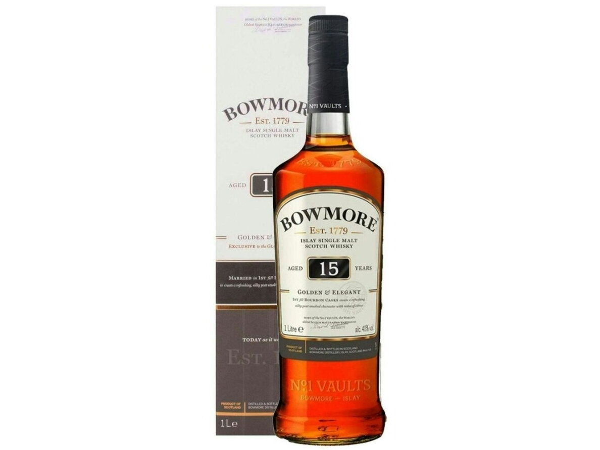 Viskis Bowmore 15 YO su dėž. 1 l