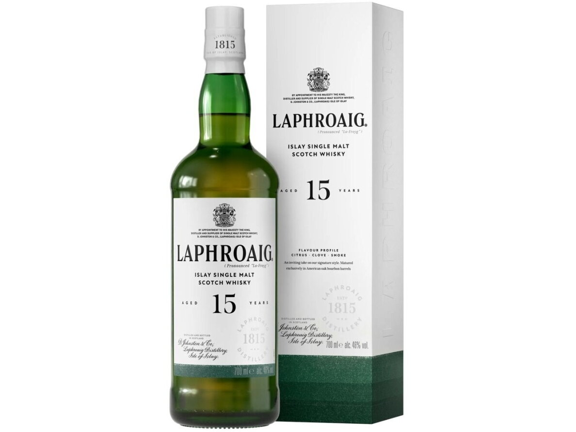 Viskis Laphroaig 15 YO su dėž. 0,7 l