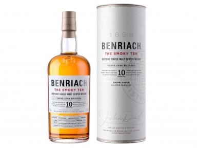 Viskis BenRiach 10 YO Smoky su dėž. 0,7 l