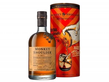 Viskis Monkey Shoulder Metal Cocktail Strainer Tin su dėž. 0,7 l