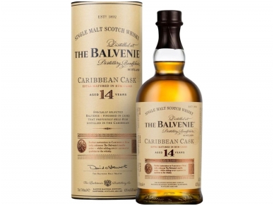 Viskis Balvenie Carribean Cask 14 YO su dėž. 0,7 l Viskis Balvenie Carribean Cask 14 YO su dėž. 0,7 l