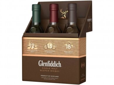Viskis Glenfiddich rinkinys su dėž. 3 x 0,2 l