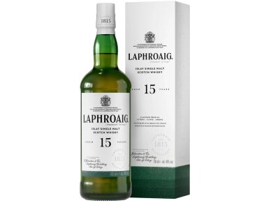 Viskis Laphroaig 15 YO su dėž. 0,7 l Viskis Laphroaig 15 YO su dėž. 0,7 l