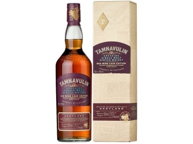 Viskis Tamnavulin Red Wine Finish Single Malt su dėž. 0,7 l Viskis Tamnavulin Red Wine Finish Single Malt su dėž. 0,7 l