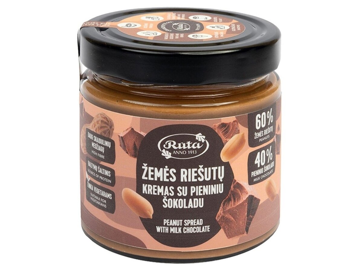 Žemės riešutų kremas su pieniniu šokoladu 320 g Žemės riešutų kremas su pieniniu šokoladu 320 g